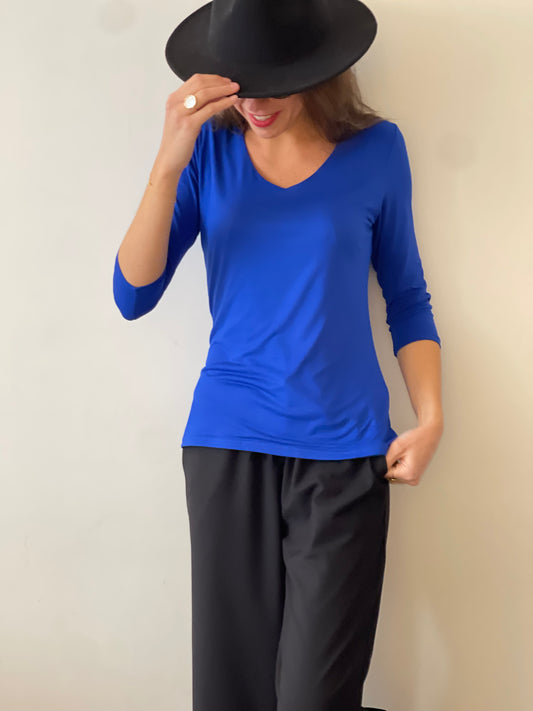 Tee shirt Regina manches 3/4 Blu Roy