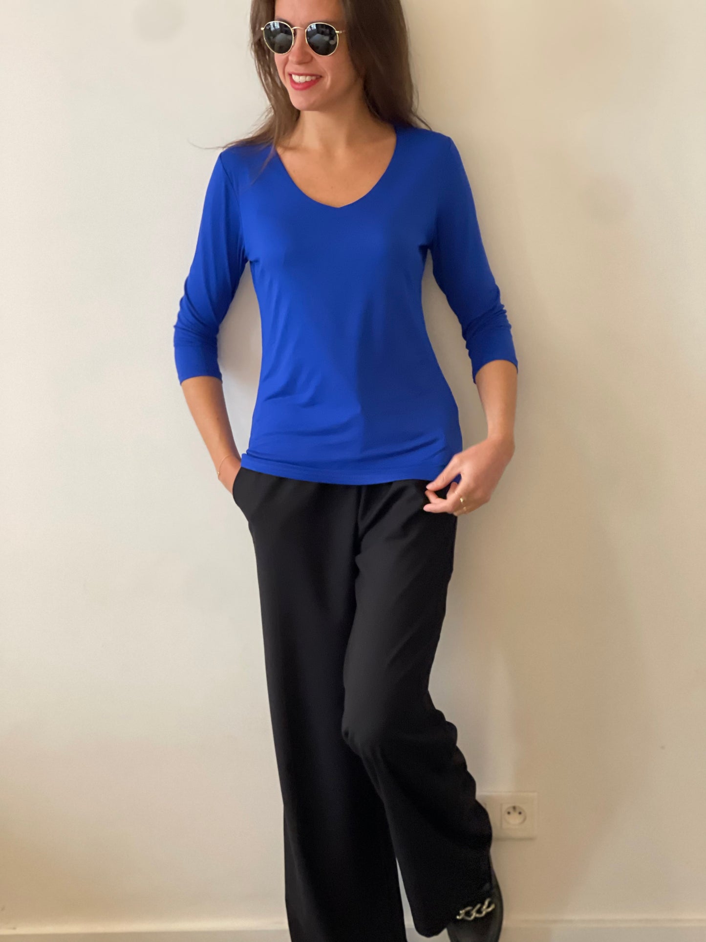Tee shirt Regina manches 3/4 Blu Roy