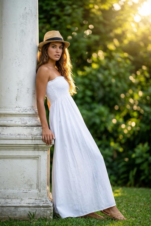 Robe Longue Bohème – Blanche Évasion