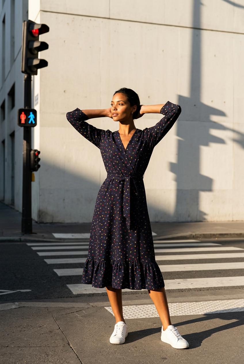 Robe Portefeuille à Motifs