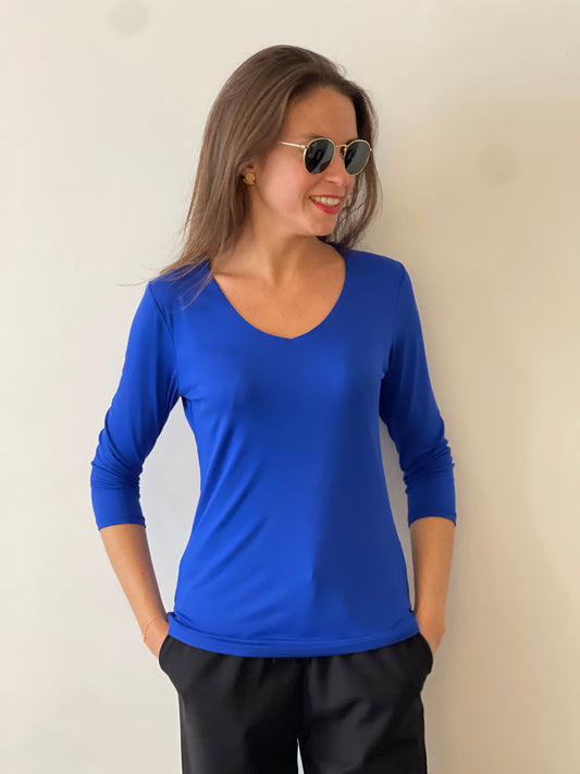 Tee shirt Regina manches 3/4 Blu Roy