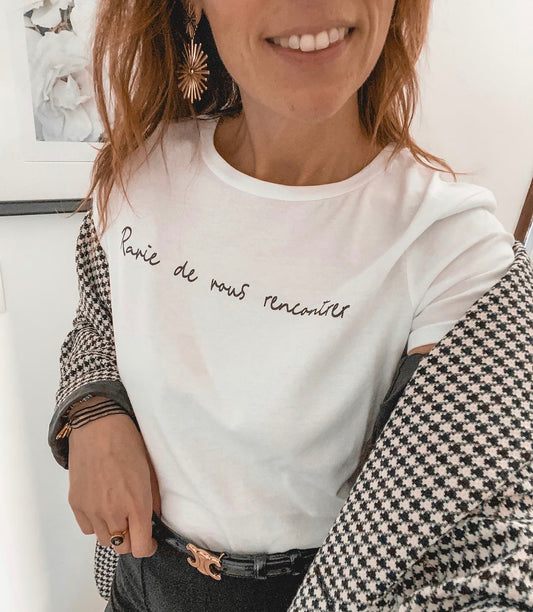 Tee-shirt coton blanc ravie