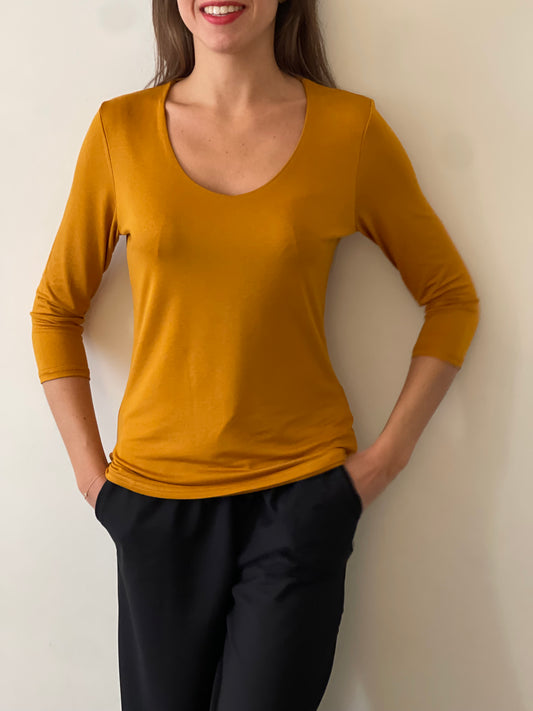 Tee shirt regina manches 3/4 Camel
