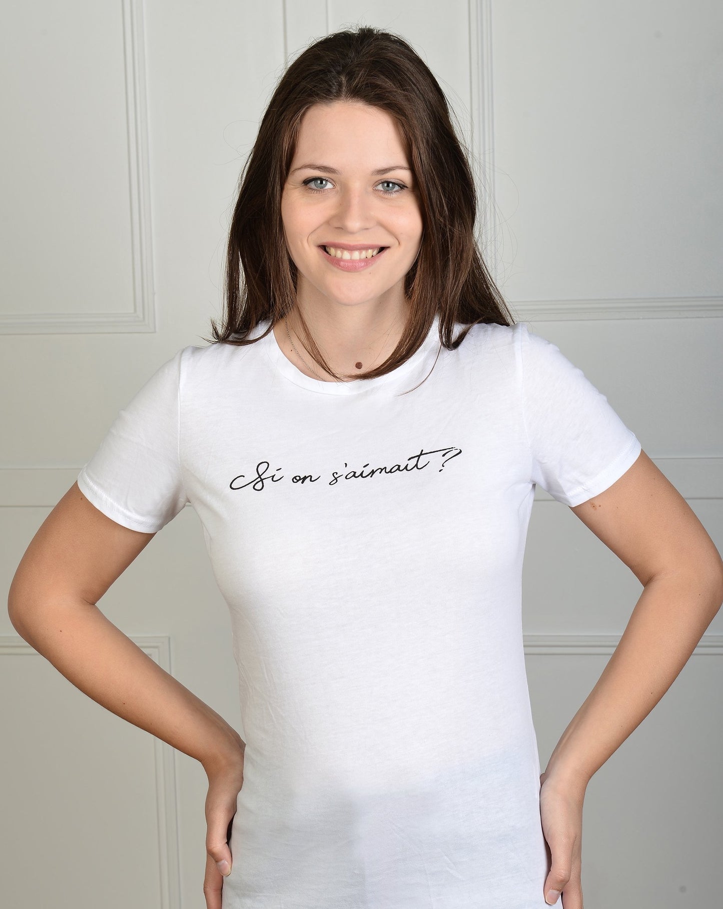 Tee-Shirt Femme Bonne Humeur "Si on s'aimait" – 100% Coton Fabriqué en France